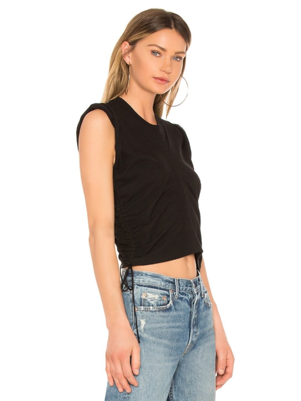NEW Revolve Alexander Wang Wash and Go Twist Crop Top with Side Ties Black XS